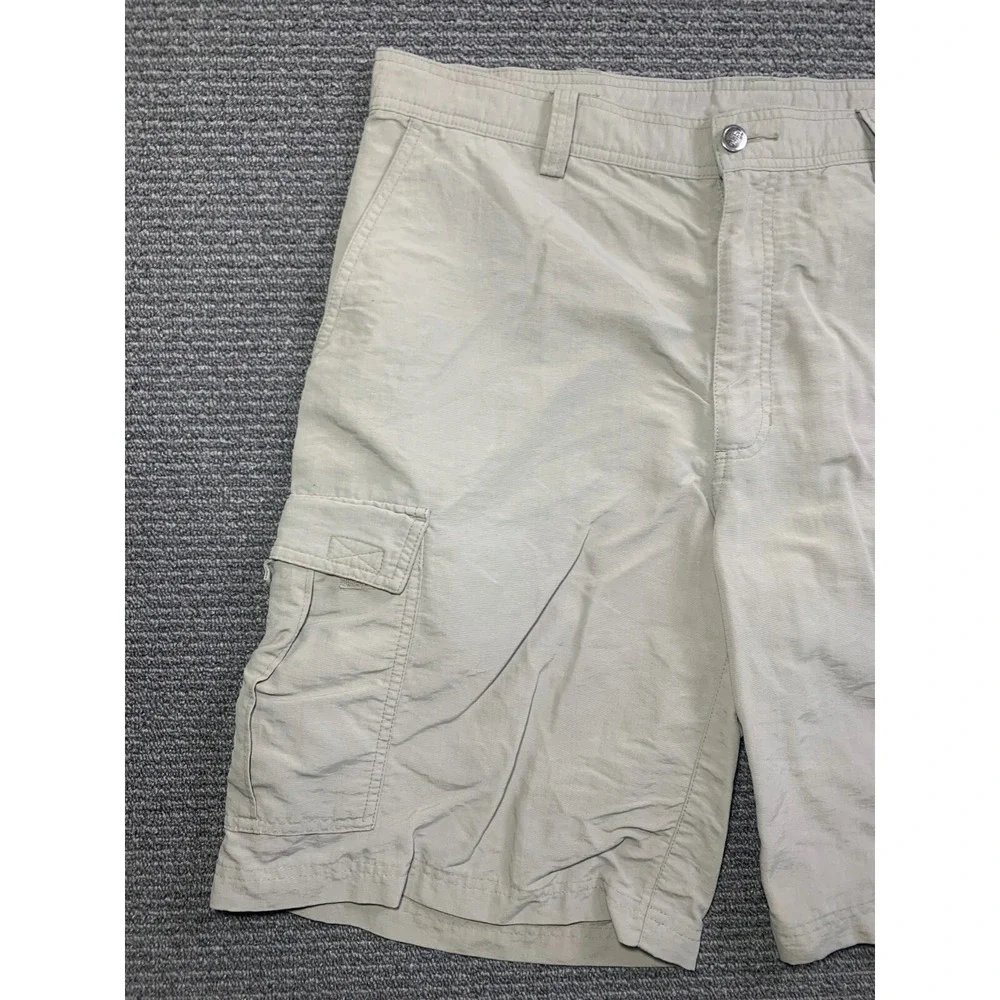The North Face Mens Nylon Hiking Shorts 36 Gray Green Flat Front Outdoor 7